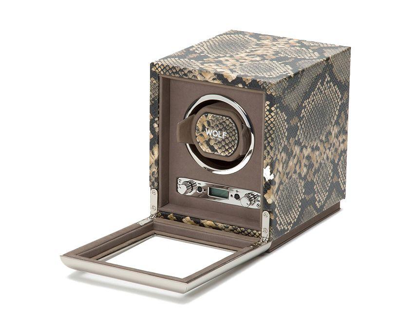 WOLF Exotic Single Watch Winder in Tan Tenenbaum Jewelers