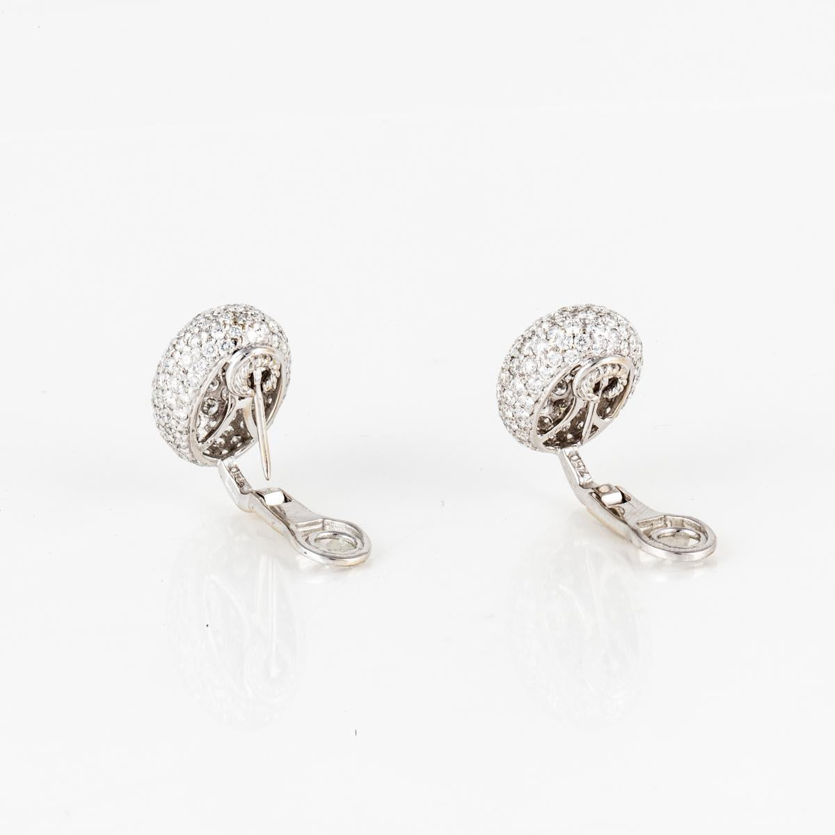 NEW 18K White Gold sold Pave Diamond Earrings