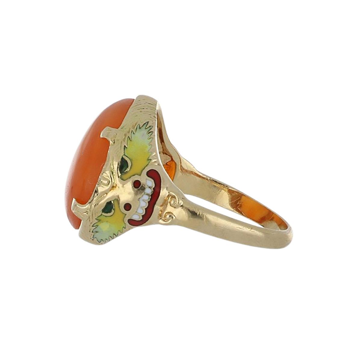 Carnelian Ethnic Brass Handmade Jewelry Ring US Size 6.75 R-20664