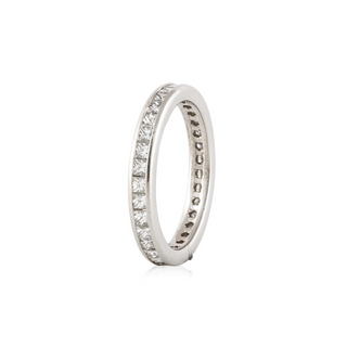 Modern Platinum Princess Cut Diamonds Eternity Band