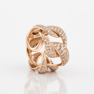 Antonio Papini 18K Rose Gold Diamond Link Ring