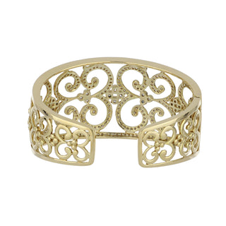 Estate Leslie Greene 18K Gold Openwork Diamond Cuff Bracelet