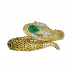 David Webb Yellow G&PT Emerald Bangle Bracelet with Diamonds