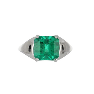 Tenenbaum Workshop White Platinum Emerald Solitaire Ring