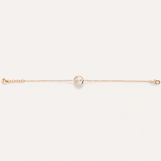 Pomellato 18K Rose Gold Diamond Station Bracelet with Mother Of Pearl