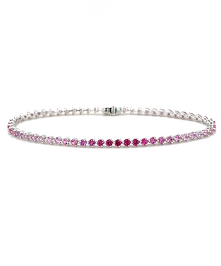 Lisa Nik 18K White Gold Ombré Pink Sapphire Line Bracelet