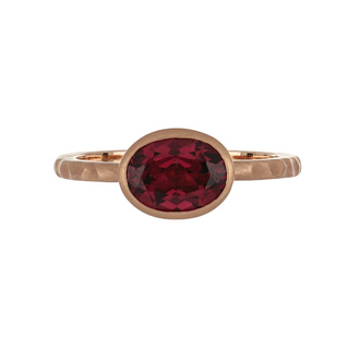 Tenenbaum Collection 14K Rose Gold Garnet Solitaire Ring