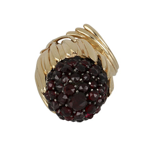 Retro Gold & Silver Garnet Cluster Bypass Ring