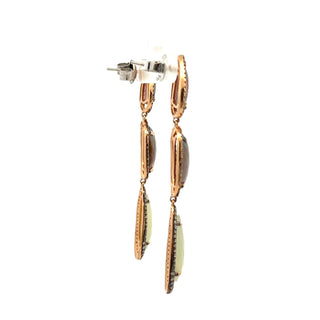 Tenenbaum Collection 18K Rose Gold Sapphires Multi Drop Earrings with Diamond