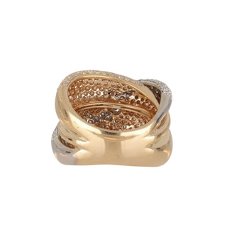 Tenenbaum Collection Two-Tone 18K Gold Diamond Crossover Ring