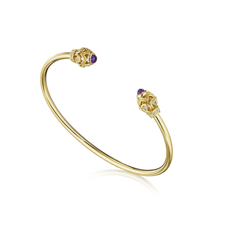 Verragio 18K Gold Diamond Bangle Bracelet with Rhodolite Garnets