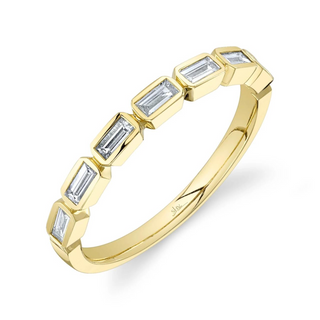 Shy Creation 14K Gold Baguette Cut Diamond Half Band