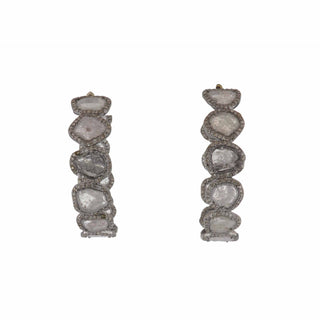 Tenenbaum Collection Sterling Silver Diamond Hoop Earrings