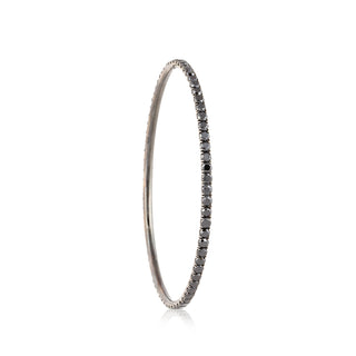 Estate 18K White Gold Diamonds Bangle Bracelet