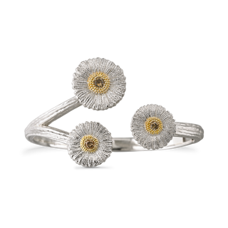 Buccellati Two-Tone Sterling Silver Diamonds Cuff Bracelet