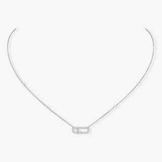 Messika 18K White Gold Diamonds Station Necklace