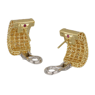 Roberto Coin Two-Tone 18K Gold Diamond Clip Earrings