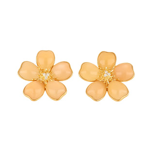 Tenenbaum Collection 18K Gold Diamonds Clip Earrings with Opals