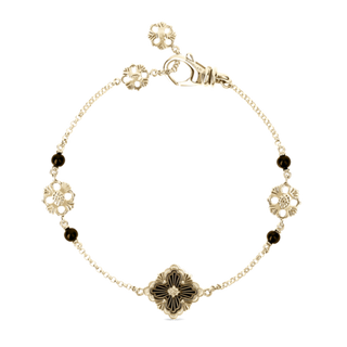 18K Gold Onyxes Line Bracelet