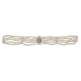 White G&PT Akoya Pearl Choker Length Necklace with Diamonds