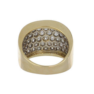 1990s Two-Tone 14K Gold Round Brilliant-Cut Diamonds Half Band