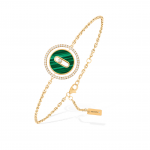 Messika 18K Gold Malachite Line Bracelet with Diamonds