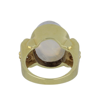 Mazza Two-Tone 14K Gold Moonstone Cocktail Ring with Diamonds