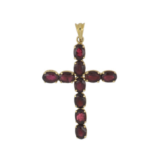 Vintage/Estate 18K Gold Garnets Religious Pendant