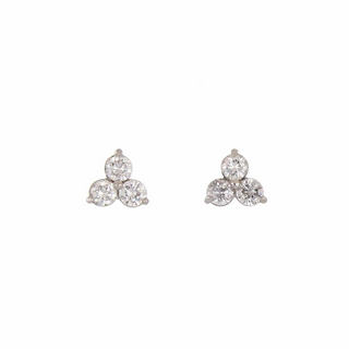 TJ Workshop White 14K Gold Diamonds Stud Earrings