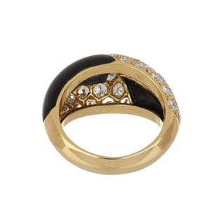 Mauboussin 18K Gold Onyxes Cocktail Ring with Diamonds