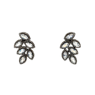 Tenenbaum Collection Sterling Silver Diamonds Drop Earrings with Moonstones