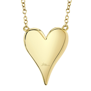 Shy Creation 14K Gold Pavé Diamond Heart Pendant Necklace