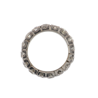 Art Deco Platinum Old Mine-Cut Diamonds Eternity Band