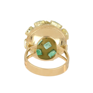 Vintage/Estate 18K Gold Emeralds Dome Ring