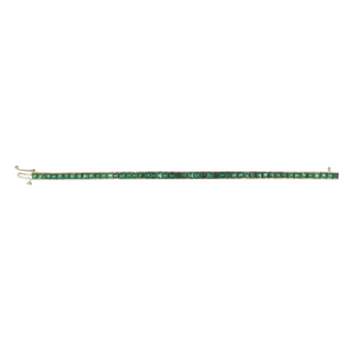 Vintage Collection 18K Gold Emeralds Line Bracelet