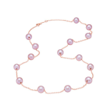 Mastoloni 14K Rose Gold Pink Pearl Station Necklace