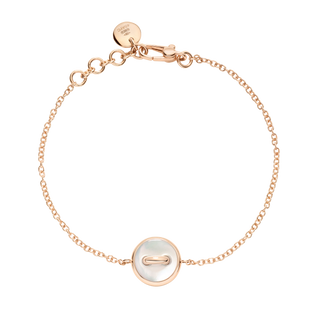 Pomellato 18K Gold Mother Of Pearl Link Bracelet with Diamonds