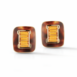 Seaman Schepps 18K Gold Citrines Clip Earrings