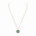 Messika 18K Gold Malachite Pendant Necklace with Diamonds