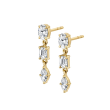 Load image into Gallery viewer, Michael M 18K Gold Various Shapes Cut Diamond Drop Earrings
