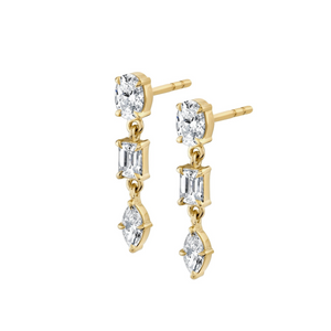 Michael M 18K Gold Various Shapes Cut Diamond Drop Earrings