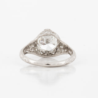 Edwardian GIA 1.72 Carat Round Brilliant-Cut Diamond Solitaire Engagement Ring