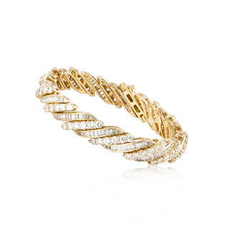 Antique Collection Yellow 18K Gold Diamonds Link Bracelet