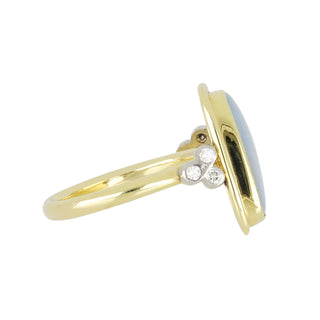 Mazza Two-Tone 14K Gold Opal Ring with Diamonds