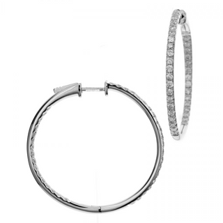 Tenenbaum Collection 18K White Gold Diamonds Hoop Earrings