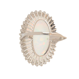 Tenenbaum Collection18K Gold Opal Ring with Diamond Halo