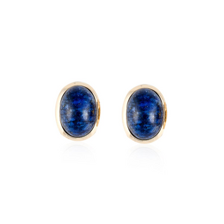 Vintage/Estate 14K Gold Lapis Clip Earrings