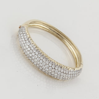 Vintage/Estate 18K Gold Diamonds Bangle Bracelet