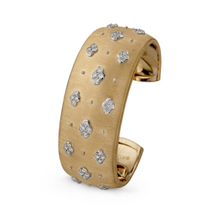 Buccellati Two-Tone 18K Gold Diamonds Cuff Bracelet