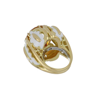 Vintage David Webb 18K Gold Citrine Cocktail Ring